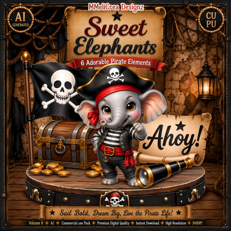 (image for) AI CU - VOL.8 - Sweet Elephants (CU4PU/PNG/PACK)